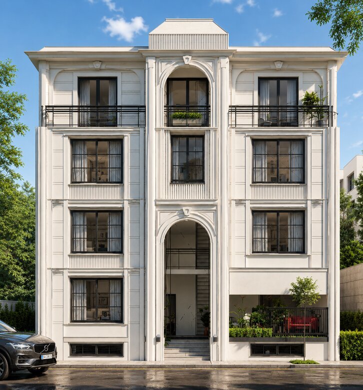 Neo-classical villa facade